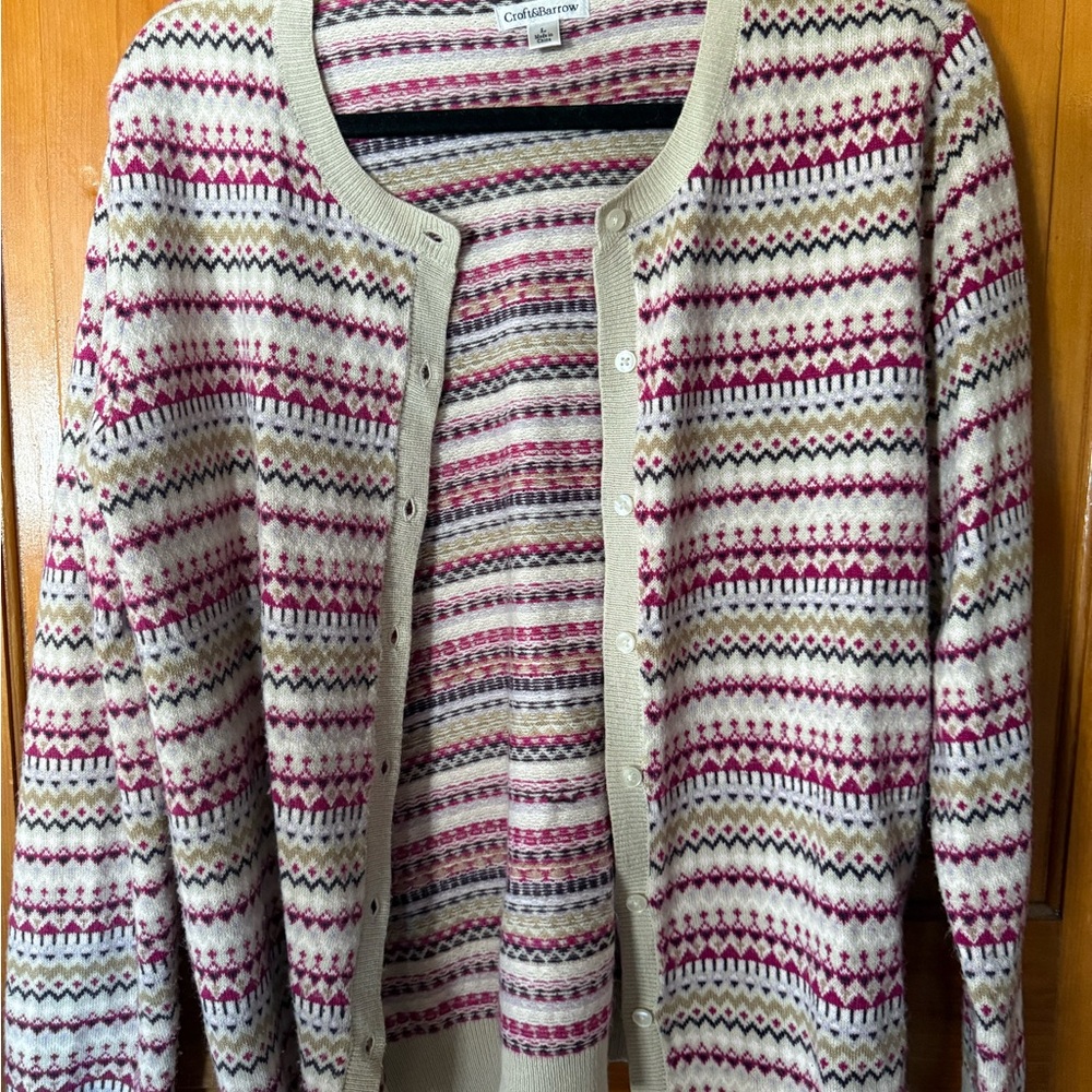 Croft & Barrow Multicolor Patterned Cardigan
